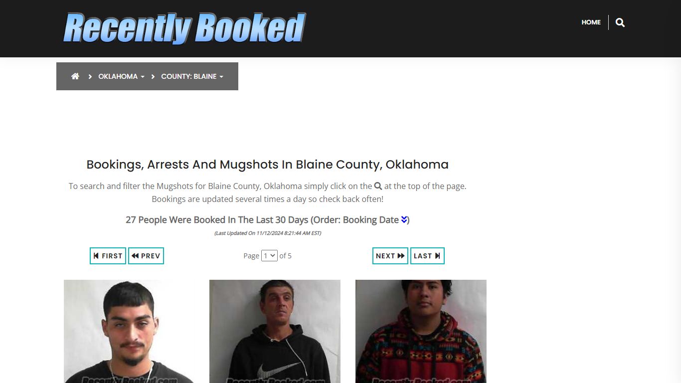 Bookings, Arrests and Mugshots in Blaine County, Oklahoma - Recently Booked