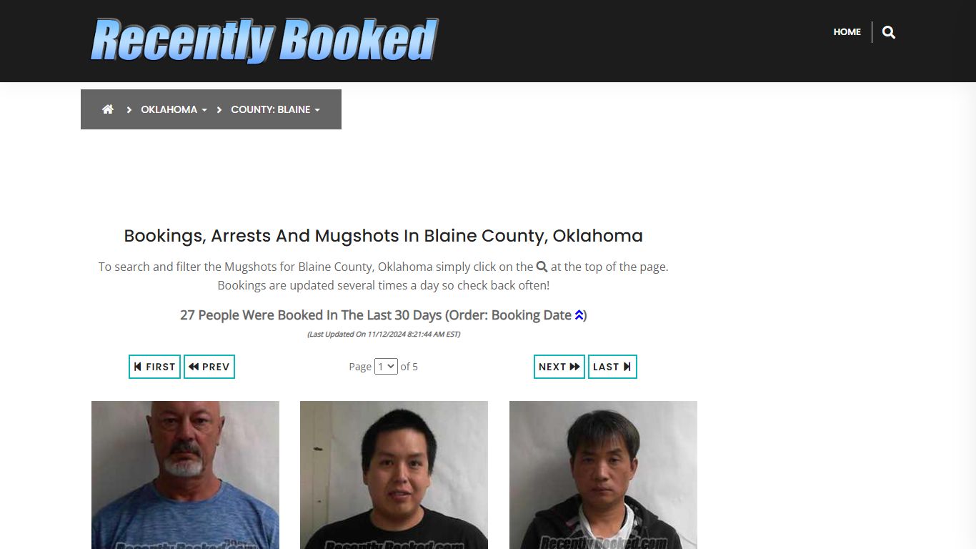 Bookings, Arrests and Mugshots in Blaine County, Oklahoma - Recently Booked